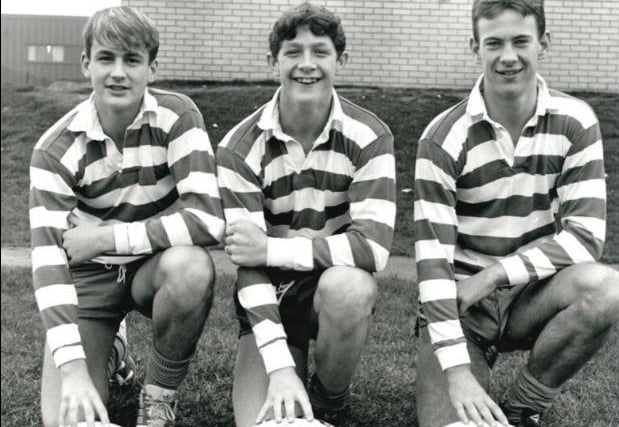Outwood Grange School. Pupils selected to play for Yorkshire under 16 rugby league squad. Taken 5.12.1989. Photo supplied by Wakefield Libraries.