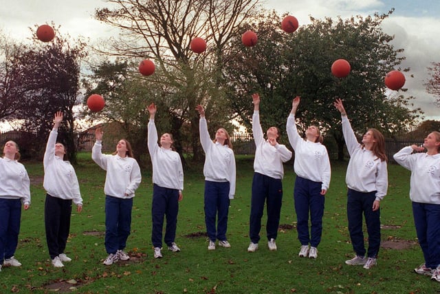 Nine girls from Allerton High School were chosen for the West Yorkshire County Netball team. Pictured, from left are Natalie Rhodes, Kate Metcalf, Kelly Rhodes, Katherine Maw, Sarah Moore, Ruth Cockerill, Laura Ellis, Marie Maw and Janine Murphy.