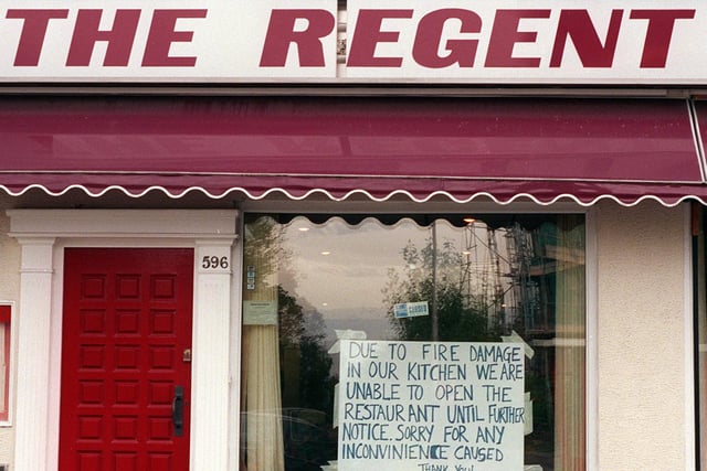 The Regent restaurant in Alwoodley was left counting the cost after being foced to close owing to fire damage.