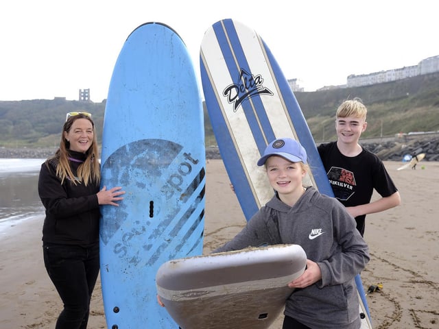 Scarborough Council Events Manager Vicki Jones with Isla and Dylan Jones enjoying the day.