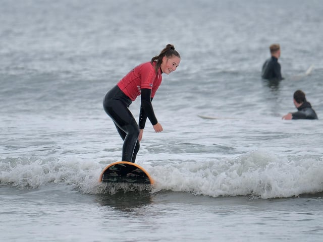Riding the waves.