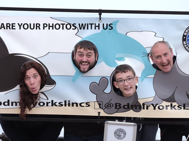 British Divers Marine Rescue stall holders - Bexx Bullock, Ashley Evans, Bailey Leng and David Leng.