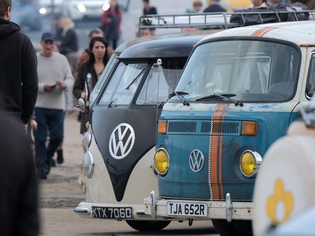 VW Campervans on display.
