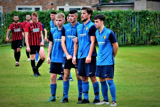 Edgehill form a defensive wall for a free-kick from Rovers

Photo by Alec Coulson