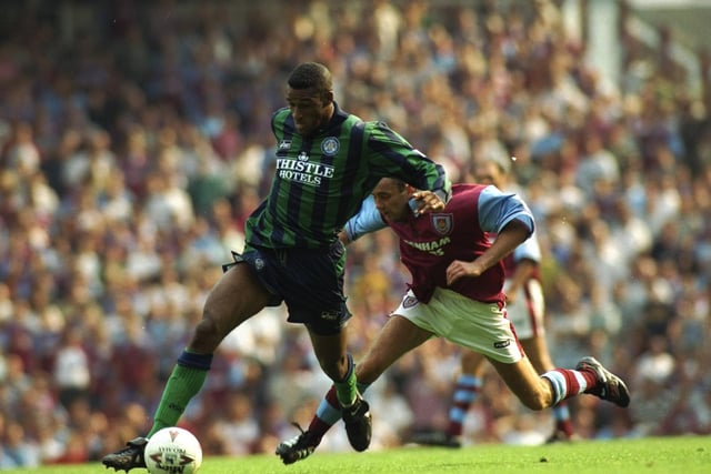 Brian Deane in action during Leeds United's Premier League against West Ham United at Upton Park in August 1995.