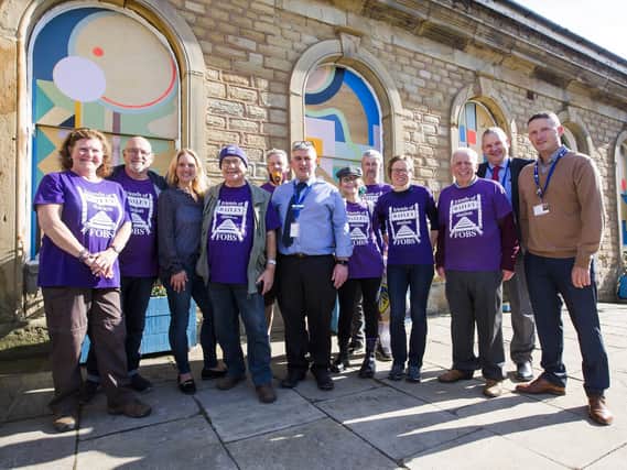 Friends of Batley Station with Northern managers and station manager Dean Howard, far right