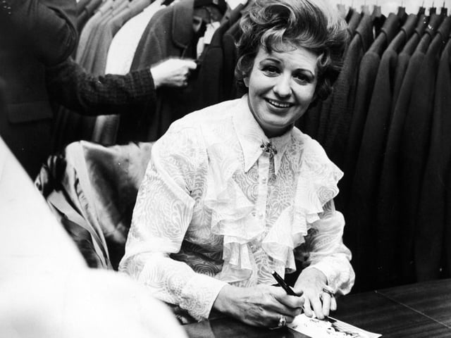 Actress Pat Phoenix opened a new department for women at the Matthias Robinson store on Briggate in May 1971. The Coronation Street star had been known as Elsie Tanner to a generation of soap fans for the last decade.
