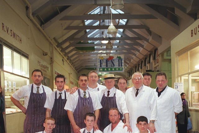 These butchers at Kirkgate Market were championing the best of british meat message to shoppers.