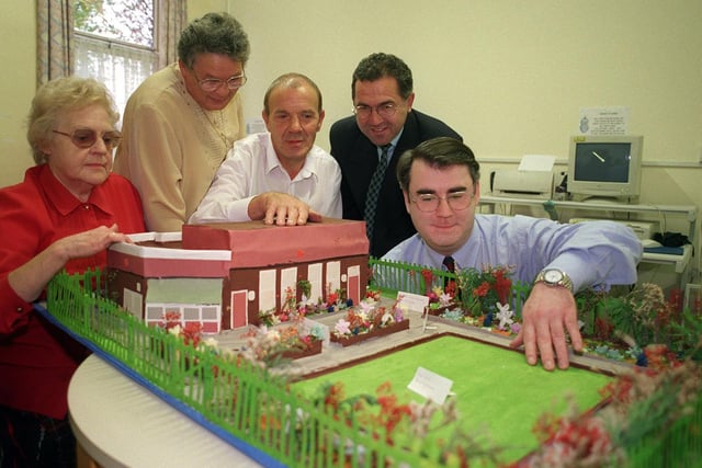A fundraising appeal for  a Millennium garden and bowling green by The Access Committee for Leeds, at Mariners Resource Centre in Hunslet was launched. Pictured, from left, treasurer Margaret Hayes, deputy chair Joan Saxton, chair David Litttlewood, chair Andrew Higman and Tim McSharry from Barclays Bank admire the model.