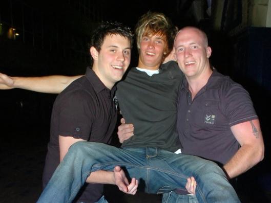 Phil, Alex and Ste on their last weekend out before University.