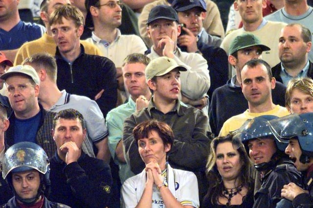 Leeds United fans enjoy the game.