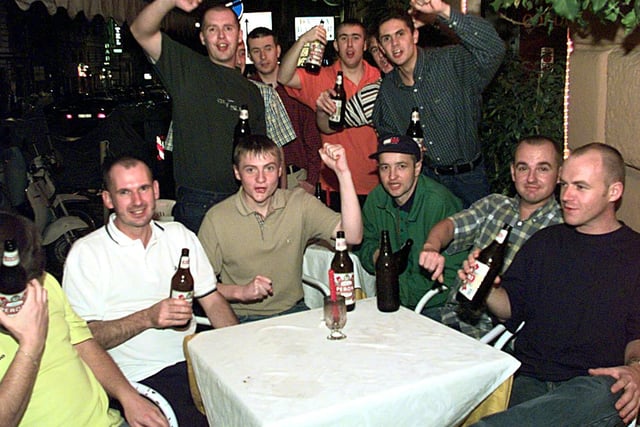 Leeds United fans enjoy what hospitality Rome has to offer ahead of the game.