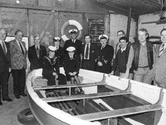 Round Table and Lions members make pres to Wakefield Sea Cadets in 1985