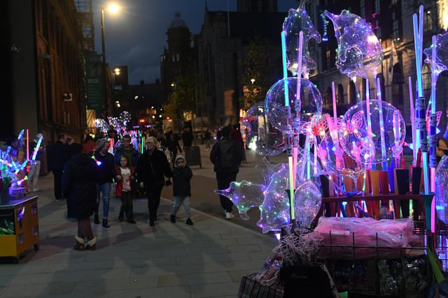 Members of the public at the opening night of Light Night Leeds.