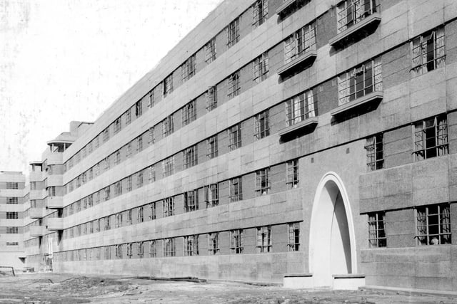 Wright House, showing archway entrance and balconies, in September 1938.