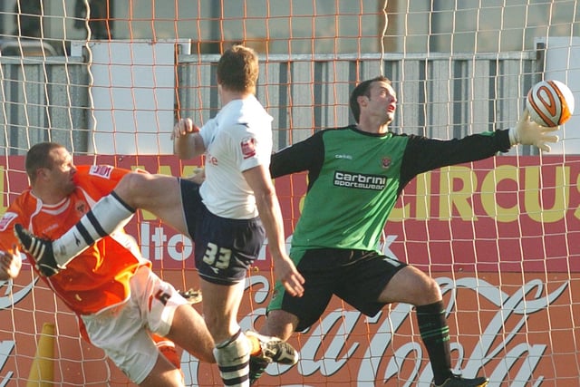Neil Mellor heads PNE into the lead at Blackpool in a lunchtime kick-off in November 2008