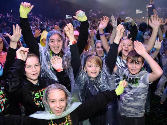 In the slime pit at Slimefest with Diversity and Fleur East