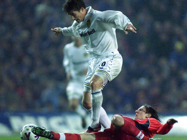 Harry Kewell skips past a challenge.