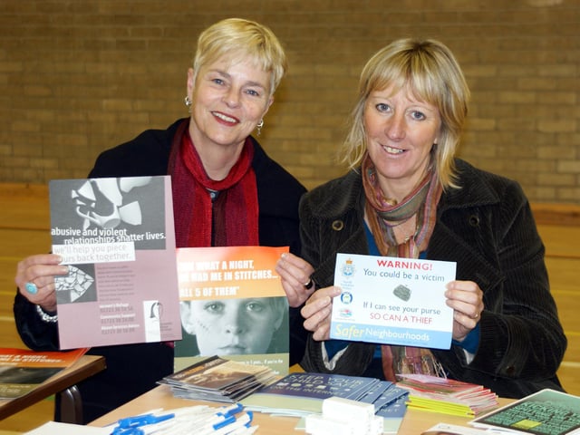 Lindsay May and Sandra Rees promoting Emergency Services Open Day.