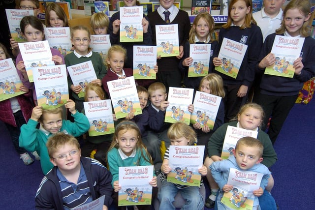 Youngsters with their Summer Reading Challenge certificates at Whitby Library.
