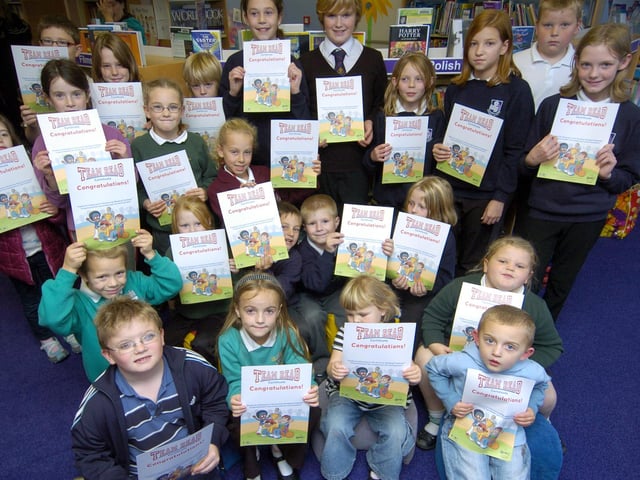 Youngsters with their Summer Reading Challenge certificates at Whitby Library.