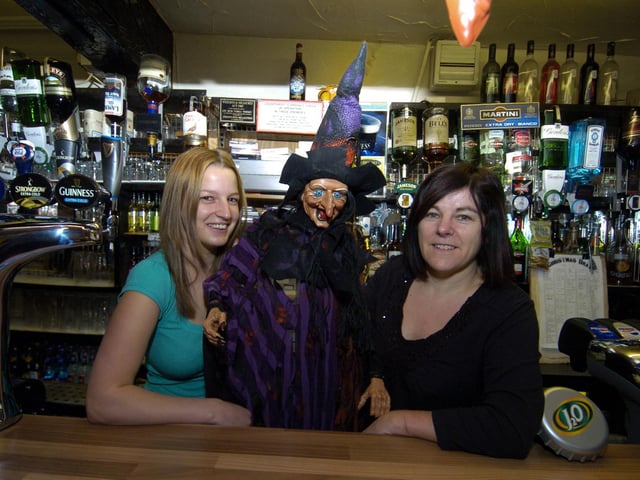 Christine Scott and Katie Hunter get ready for Halloween at the Board Inn, Whitby.
