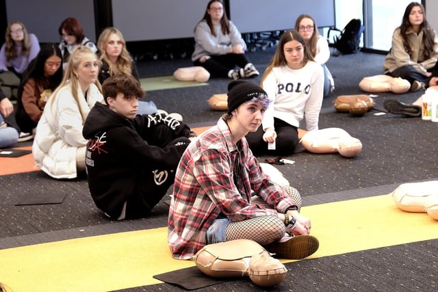 Students at the CPR training event.