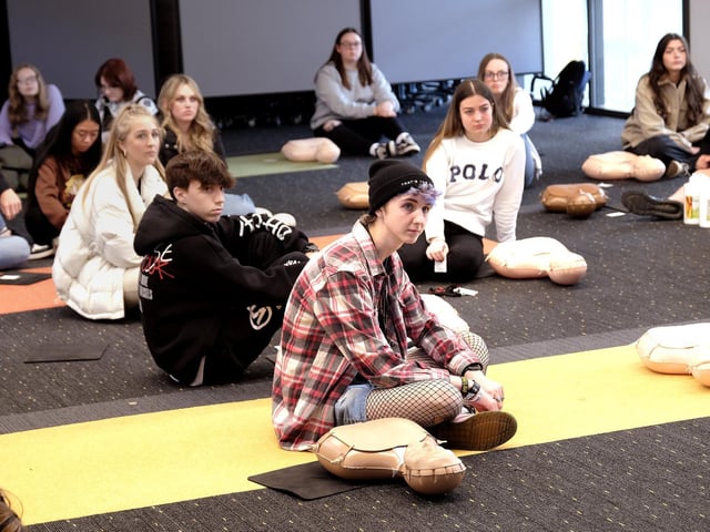 Students at the CPR training event.