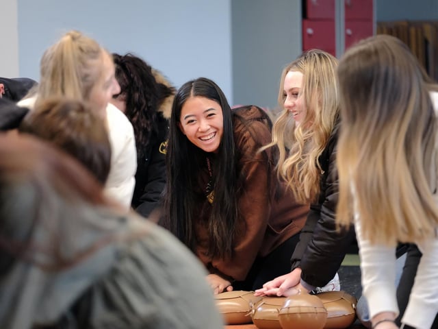 NHS staff visit to work with the students.