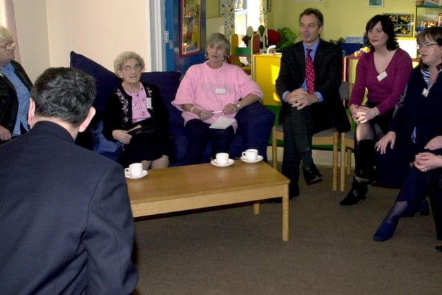 Prime Minister Tony Blair took part in a question and answer session during his visit to Beeston's Two Willows Community Centre in February 2003.