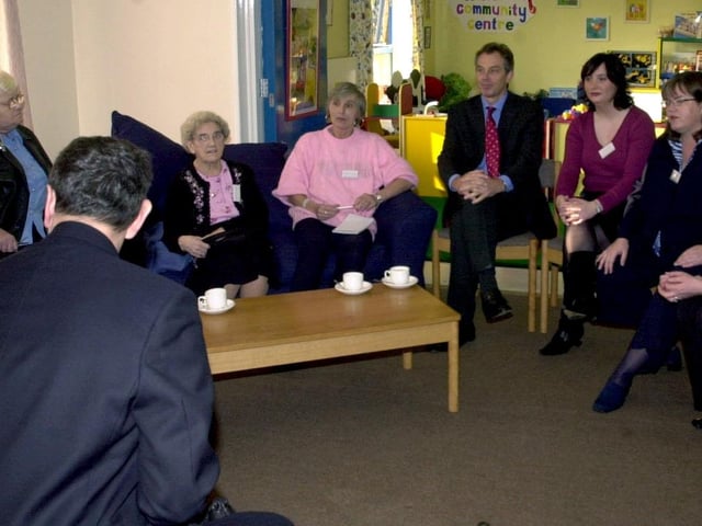 Prime Minister Tony Blair took part in a question and answer session during his visit to Beeston's Two Willows Community Centre in February 2003.