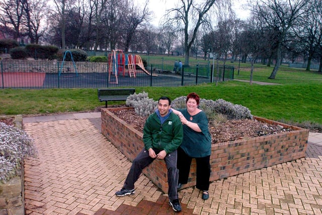 Parvez Hussain, project Co-Ordinator for Groundwork, with Angela Gabriel, Chairman of the Friends of Cross Flatts Park Group which was been awarded £5,000 of Government cas to help towards their ambitious regeneration plans.