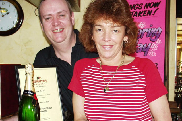 Licensees Ian and Paula Barker scooped the best kept kitchen award from Daniel Thwaites Brewery in 2003.