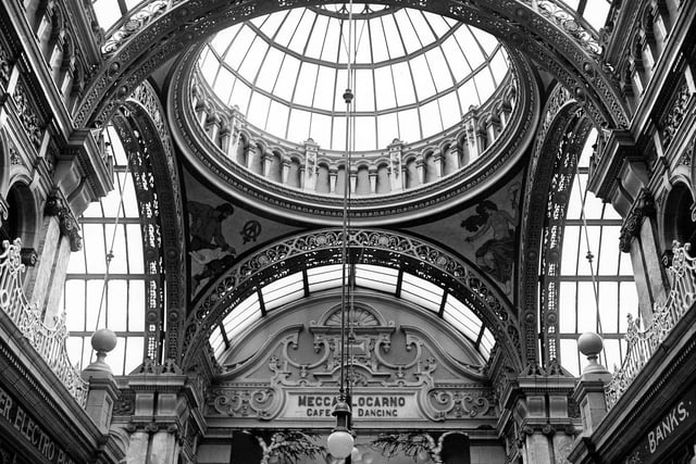 This cupola, pictured in the 1960s, was situated in the centre, where the Cross Arcade joined the County Arcade.