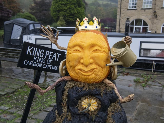A sculpture raising awareness of peat loss - particularly pertinent to the moors of the Calder Valley