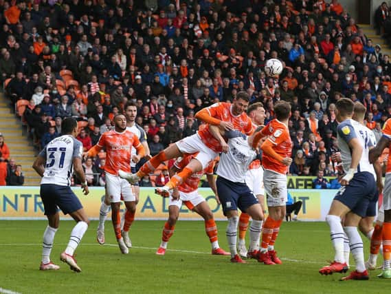 Action from PNE's clash with Blackpool