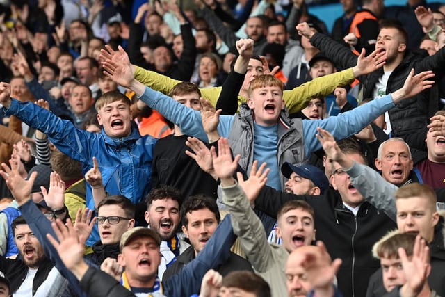 Crazy support in the Elland Road stands.