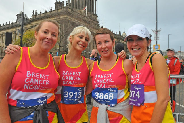 Leeds friends Hayley Foster, Fiona Helmsley, Tina Birkenshaw and Aideen Fox ran for Breast Cancer Now