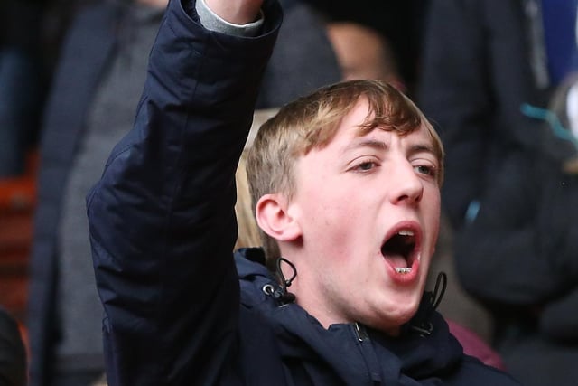 A PNE fan join in with the singing