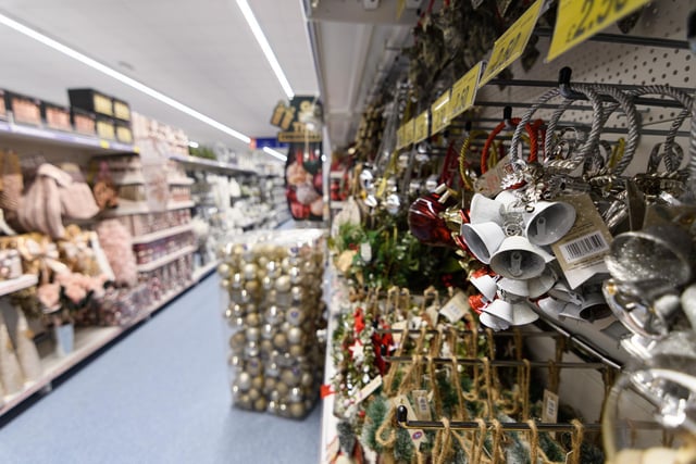The Christmas aisle in Bispham's new B&M store which opened today.