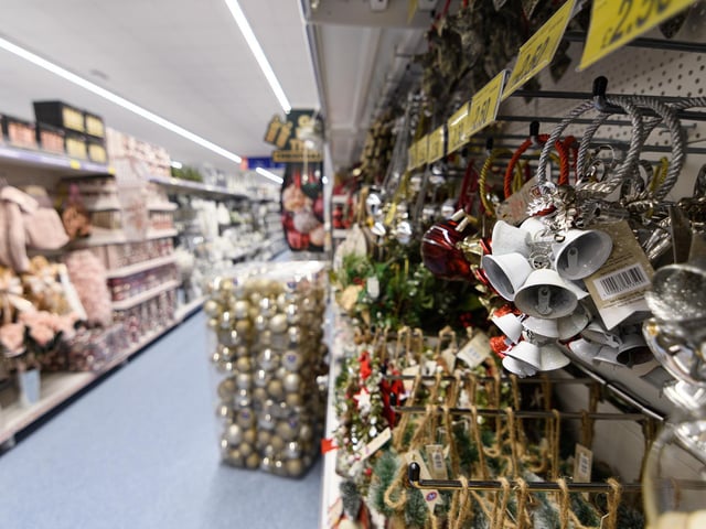 The Christmas aisle in Bispham's new B&M store which opened today.