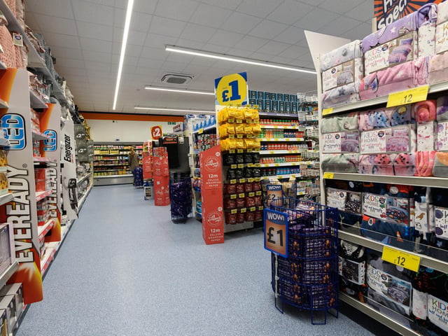 The aisles in Bispham's new B&M store which opened today.