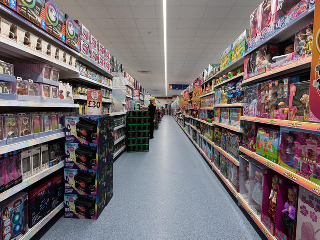The aisles in Bispham's new B&M store which opened today.