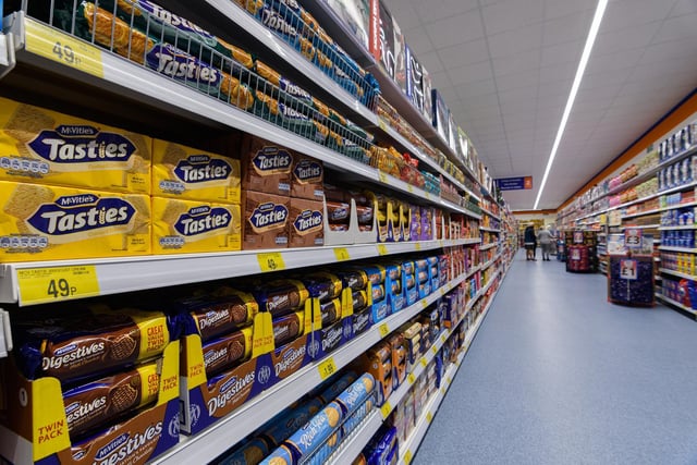 The aisles in Bispham's new B&M store.