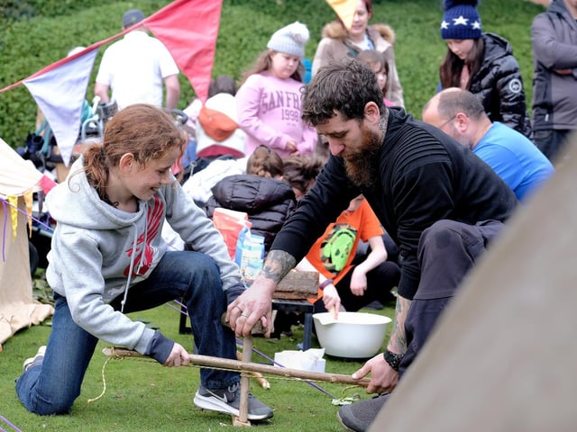 Mason and Dad Mark working on their outdoor skills.