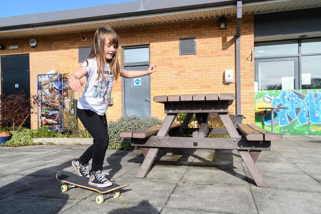 Amber Lyons (7) shows off the skills that she learned @ The Grange.
