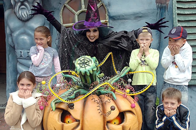 Halloween at the Blackpool Pleasure Beach as wicked witch Kelda frightened some of the younger visitors in 2006