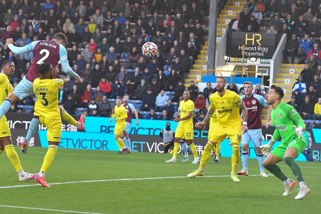 Burnley's Matthew Lowton scores his team’s 2nd goal
