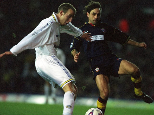 Lee Bowyer gets in a shot past Southampton's Patrick Colleter.