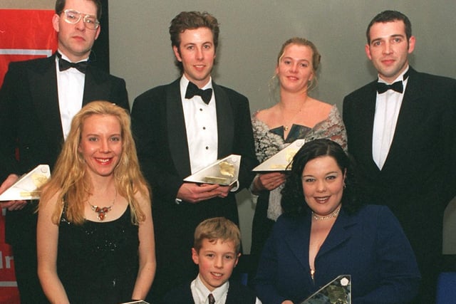 1996 Yorkshire Young Achiever Awards winners. Pictured, back row from left, Dr Paul Seakins for education, Jamie Forsyth, for management enterprise, Rebecca Hudson for sports, Jonathan Barry for management enterprise. Front: Sister Tricia Feber, unsung hero, Jonathan Lamb, Yorkshire Youngster of the Year and Liza Riley the Yorkshire Personality of the Year.
